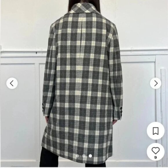 Dolce & Gabbana Vintage Wool Grey Check Plaid Belted Coat 8 - Picture 7 of 16